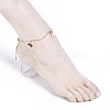 Brass Butterfly Charm Anklets AJEW-AN00281-02-5
