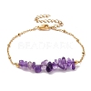 Natural Mixed Gemstone Chips Beaded Link Bracelet BJEW-JB09419-2