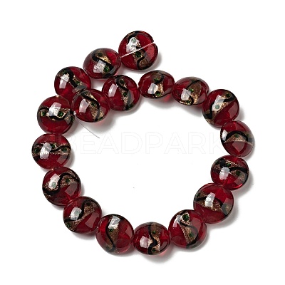 Handmade Gold Sand Lampwork Beads Strands LAMP-C008-03A-1