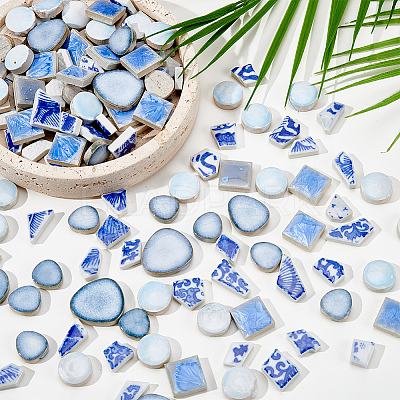 500G 4 Styles Handmade Porcelain Cabochons PORC-SP0001-25-1