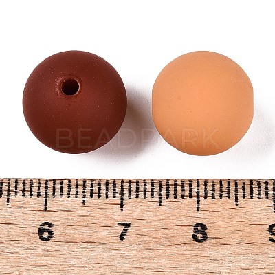 Rubberized Style Imitated Silicone Acrylic Beads MACR-T048-01A-04-1