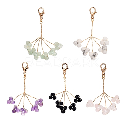 Gemstone Cluster Pendants HJEW-JM00394-M-1