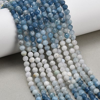 Gradient Color Natural Devil Blue Aquamarine Beads Strands G-NH0072-B01-5mm-1