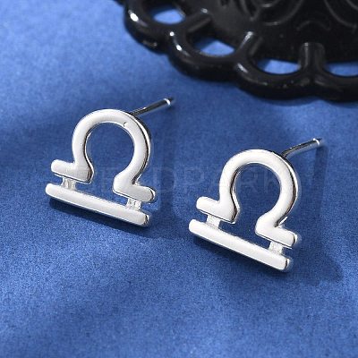 925 Sterling Silver Stud Earrings EJEW-K303-01S-05-1