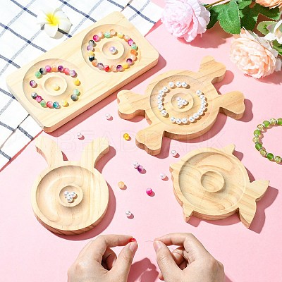 4Pcs 4 Styles Wooden Bracelet Display Trays BDIS-CJ0001-01-1
