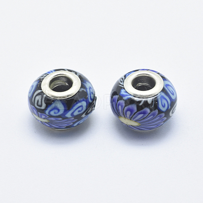 Handmade Polymer Clay European Beads CLAY-K002-A34-1