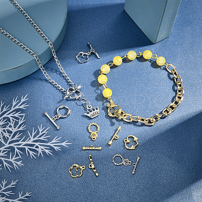 8Set 4 Style Brass Toggle Clasps KK-PH0001-88-1