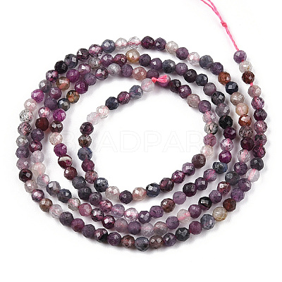 Natural Red Corundum/Ruby and Sapphire Beads Strands X-G-S361-2.5mm-013-1
