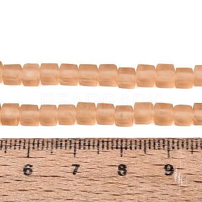 Transparent Frosted Glass Beads Strands GLAA-N072-01A-A05-1