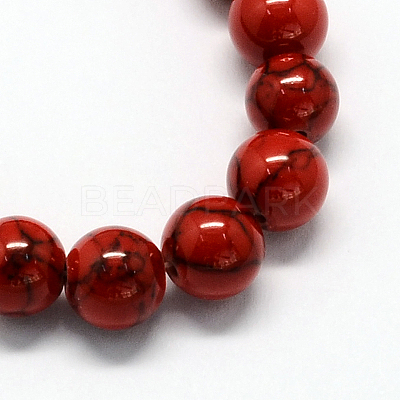 Dyed Synthetic Turquoise Gemstone Bead Strands TURQ-R032-8mm-XSS17-1