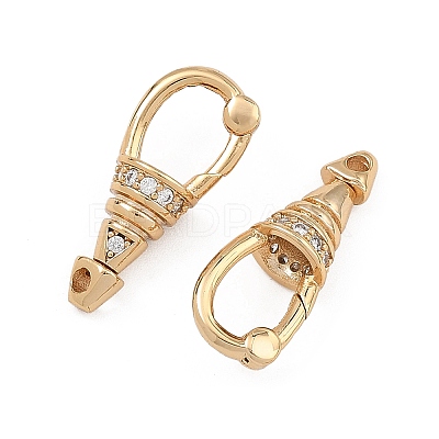 SHEGRACE Brass Micro Pave Clear Cubic Zirconia Spring Gate Clasps XGRQ58768-750G-1
