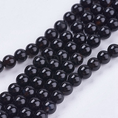Natural Black Onyx Beads Strands G-H1567-4MM-1