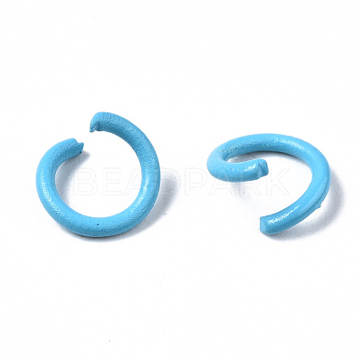 Spray Painted Iron Open Jump Rings IFIN-T017-04B-1