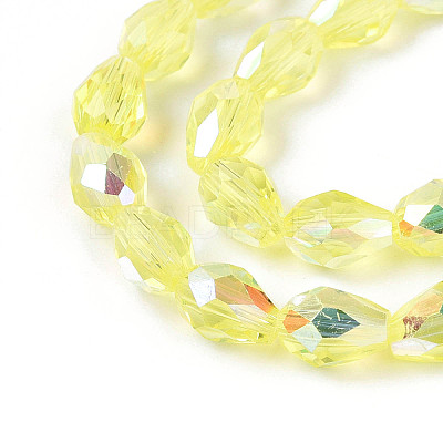 Transparent Electroplate Glass Beads Strands EGLA-N023-6x8mm-A02-1