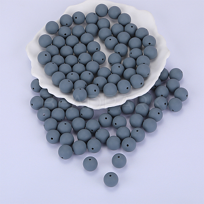 Round Silicone Focal Beads SI-JX0046A-10-1