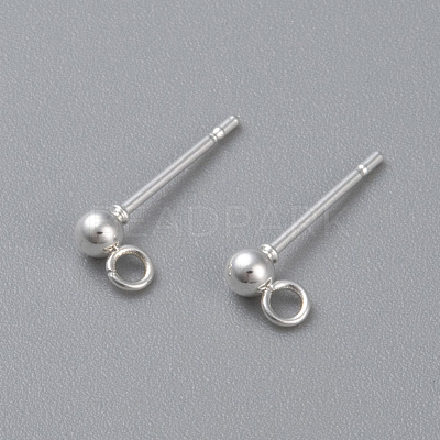 304 Stainless Steel Ball Stud Earring Post STAS-H410-10S-1