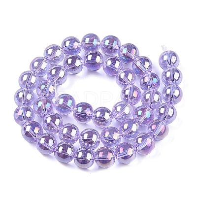 Electroplate Transparent Glass Beads Strands GLAA-T032-T10mm-AB01-1