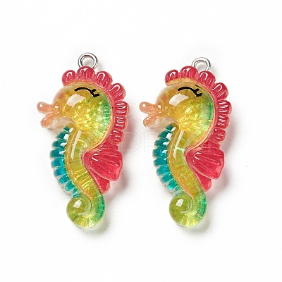Ocean Theme Transparent Resin Pendants RESI-E024-05P-02-1