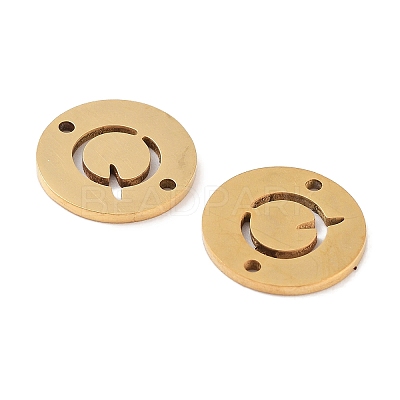 PVD Vacuum Plating 201 Stainless Steel Hollow Flat Round Links FIND-R149-03Q-G-1