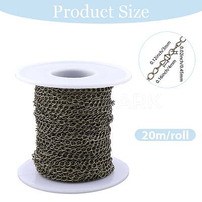 20M Brass Twisted Chains CHC-BM0001-01AB-1