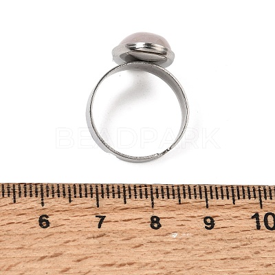 Adjustable 304 Stainless Steel Finger Rings for Women GG-CBA7994-04P-19-1