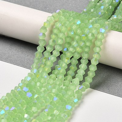 Imitation Jade Electroplate Glass Beads Strands GLAA-F029-J4mm-D01-1