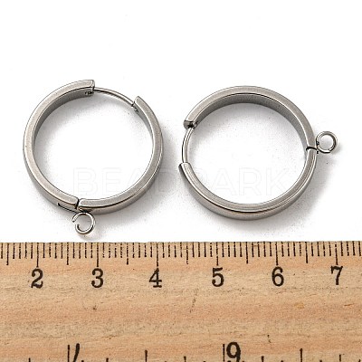 Tarnish Resistant 201 Stainless Steel Huggie Hoop Earrings Findings STAS-A167-01W-P-1