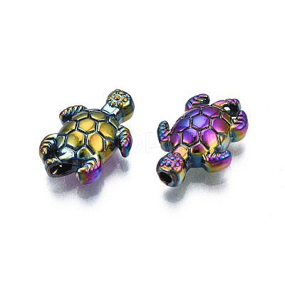 Rack Plating Rainbow Color Alloy Beads X-PALLOY-S180-333-1