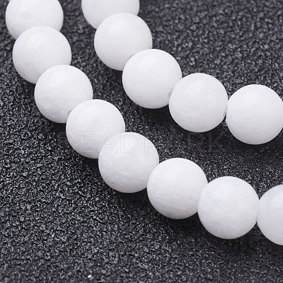Natural White Jade Beads Strands GSR10mmC067-1