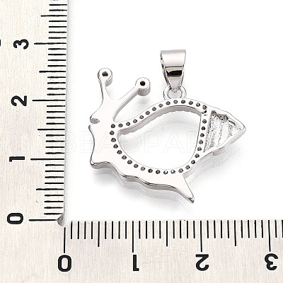 Brass Micro Pave Clear Cubic Zirconia Pendants KK-N268-56P-1