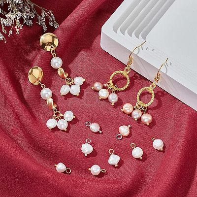 80pcs 4 Styles Natural Cultured Freshwater Pearl Charms PEAR-NB0001-65-1