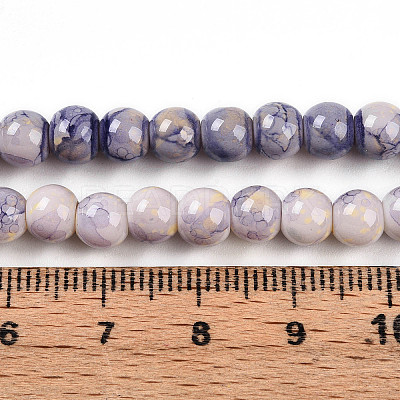 Baking Paint Glass Beads Strands X-DGLA-N003-6mm-C08-1