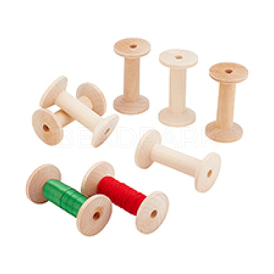 Wood Thread Bobbins TOOL-WH0155-140-1
