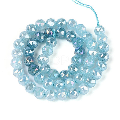 Anti-Tarnish Electroplate Glass Beads Strands GLAA-N064-8mm-11-1