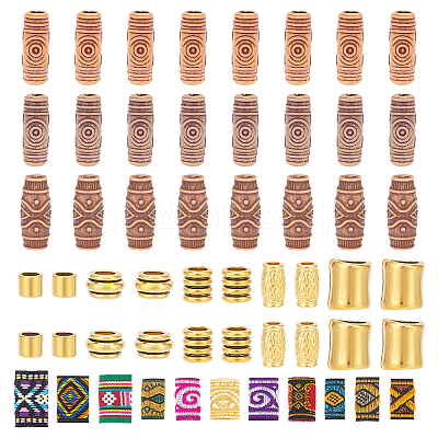 55Pcs Dreadlocks Beads Hair Decorations DIY-NB0008-99-1