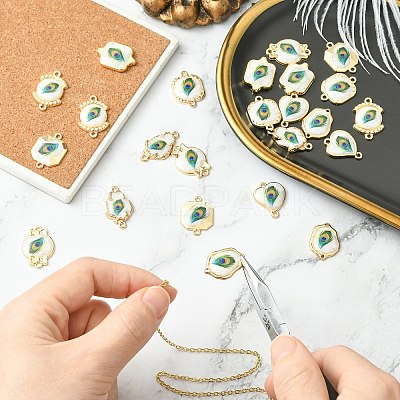 24Pcs 8 Styles Alloy & Resin Connector Charms RESI-CJ0004-97-1