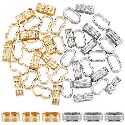 40Pcs 2 Colors 201 Stainless Steel Slide Charms/Slider Beads STAS-UN0053-90-1