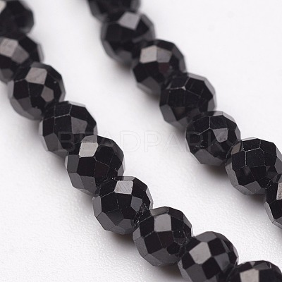 Natural Black Spinel Bead Strands G-P213-13-5mm-1