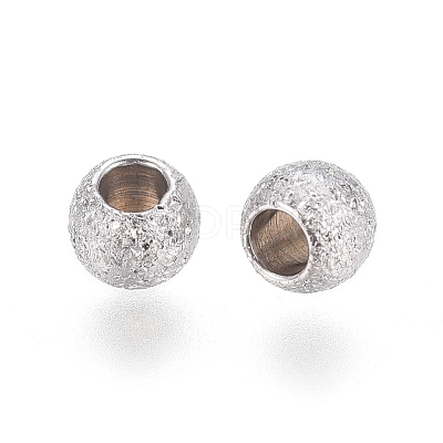 Non-Tarnish 304 Stainless Steel Textured Spacer Beads X-STAS-P108-04P-A-1