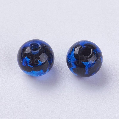 Handmade Silver Foil Lampwork Beads LAMP-J089-Q07-1