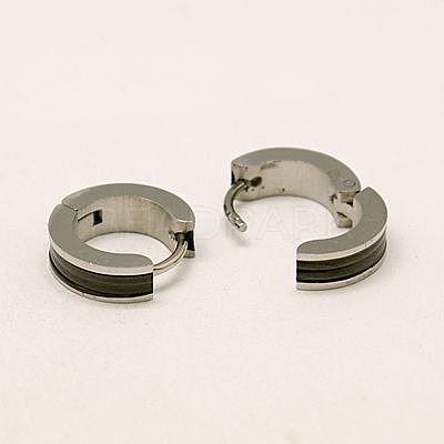 Fashion 304 Stainless Steel Huggie Hoop Earrings EJEW-G124-M18-1