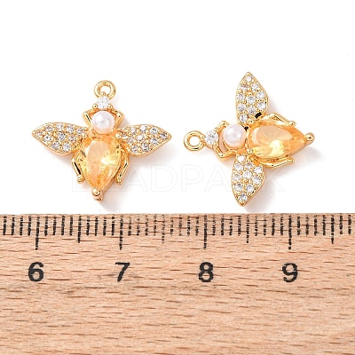Brass Micro Pave Cubic Zirconia Pendants KK-A284-14G-02-1