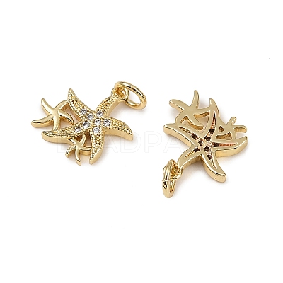 Brass Micro Pave Cubic Zirconia Pendants KK-I358-065G-02-1