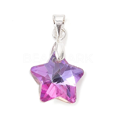 Mixed Color Glass Pendants PALLOY-JF02423-02-1