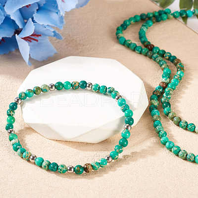 DIY Natural Regalite/Imperial Jasper/Sea Sediment Jasper Beads Bracelets Making KIts DIY-TA0002-69C-1