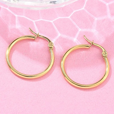 Ion Plating(IP) 304 Stainless Steel Hoop Earrings X-EJEW-N0016-11G-C-1