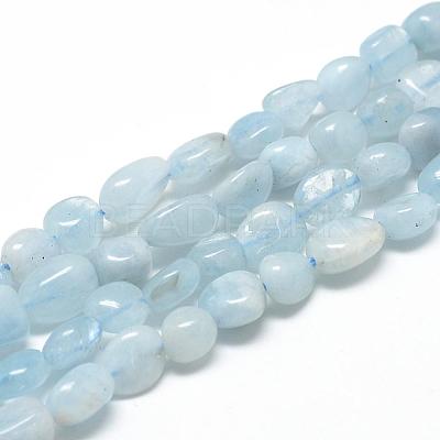 Natural Aquamarine Beads Strands G-R445-6x8-36-1