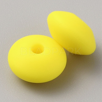 Rondelle Food Grade Eco-Friendly Silicone Abacus Beads SIL-WH0008-14N-03-1