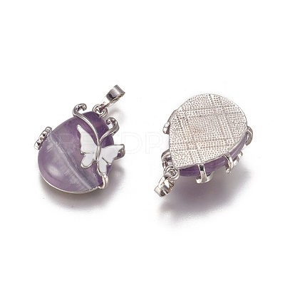 Natural Amethyst Pendants G-K296-B08-1