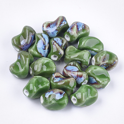 Handmade Porcelain Beads X-PORC-S498-03D-1